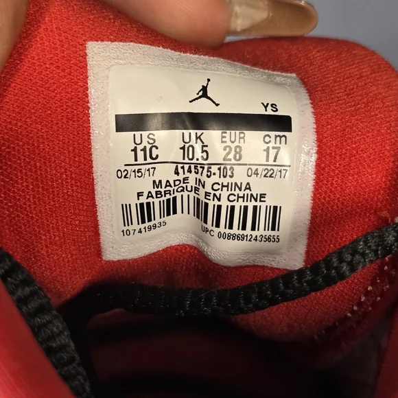 Jordan 13 Retro History of Flight Kids Sneakers Size 11C White Red OG - Picture 7 of 12